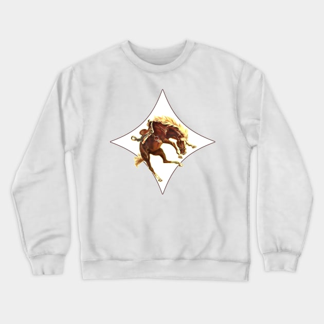 prancing horse with leather cell Crewneck Sweatshirt by Marccelus